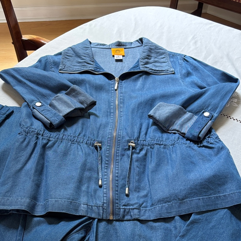 Ruby Rd. Denim Blue Jacket And Pants Ensemble - image 2